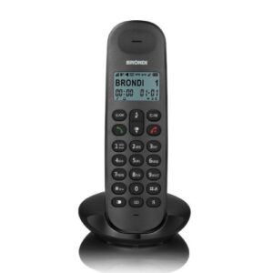 Telefono cordless Brondi Lotus 10279090 Nero DECT display alfanum. ID chiamate