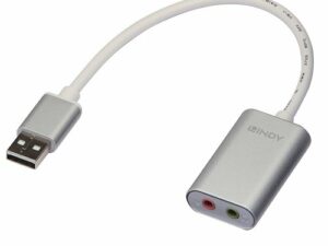 Adattatore LINDY USB-Audio. Connessone di casse o cuffie e microfono con interfaccia jack da 3.5mm da una porta USB Tipo A