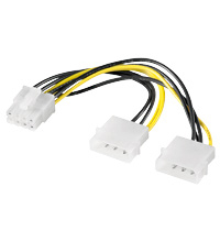 Cavo LINK interno alimentazione PCI EXPRESS 8 poli to 2 x MOLEX 5,25" (adattatore per vga) - E10058