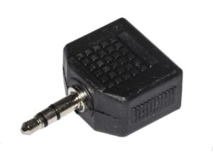 Adattatore audio stereo Link da un mini jack a due mini jack 3.5" mm, M/FF, colore nero, codice produttore LKADAT26