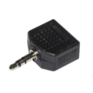 Adattatore audio stereo Link da un mini jack a due mini jack 3.5" mm, M/FF, colore nero, codice produttore LKADAT26