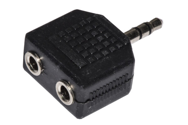 Adattatore audio stereo Link da un mini jack a due mini jack 3.5" mm, M/FF, colore nero, codice produttore LKADAT26