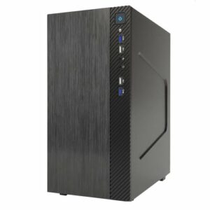 Case Micro Atx Itek "Smallcome-B" Mini-tower. Dotato di due porte frontali USB2 e due porta USB3, ingresso cuffia e microfono. Necessario aggiungere alimentatore ATX - Brushed - Codice prodotto ITOCSCB122