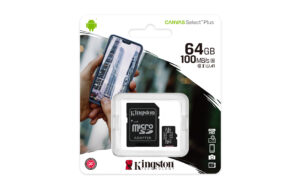 SD-Micro Kingston 64Gb - Class 10 UHS-I 80MB/s + adattatore Canvas Select Plus - SDCS2/64GB