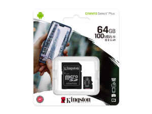 SD-Micro Kingston 64Gb - Class 10 UHS-I 80MB/s + adattatore Canvas Select Plus - SDCS2/64GB