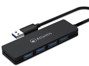 Hub Atlantis P014-UH340 4 porte USB3.0 con cavo da 1 mt, colore nero