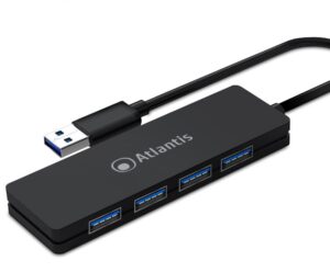 Hub Atlantis P014-UH340 4 porte USB3.0 con cavo da 1 mt, colore nero