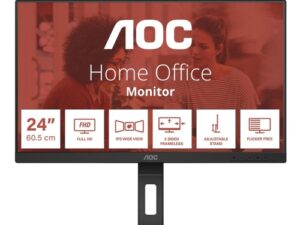 Monitor AOC Led 23.8" Wide 24E3QAF IPS 1920x1080 4ms 300cd/mq 1.000:1 2x2W MM Reg. in H PIVOT VGA HDMI DP