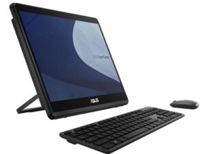 All-in-One Asus Expertcenter E1 E1600WKAT-BA006W - Colore Nero, display 15,6" TOUCH, processore Intel Cel N4500, ram 4 Gb, SSD 256 Gb, Tastiera Mouse, Microsoft W11