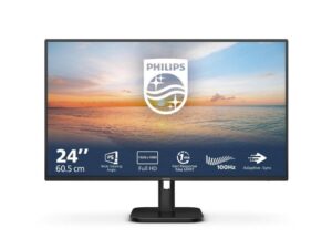 Monitor Philips Led 23.8" Wide 24E1N1100A/00 IPS - Risoluzione max 1920x1080, 100 Hz, 4ms, 250cd/mq, rapporto 1.300:1, multimediale 2x2W, interfacce VGA/HDMI