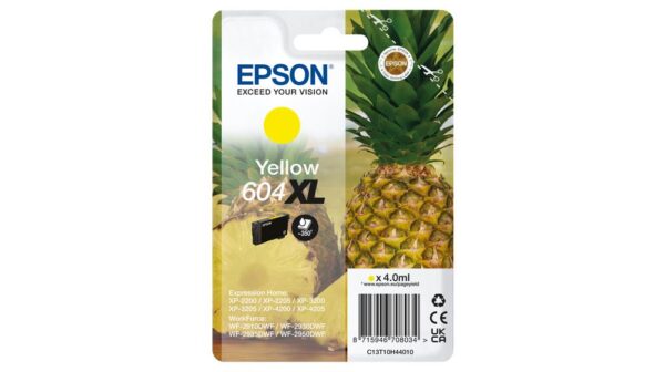 Cartuccia originale Epson 604XL Giallo Ananas C13T10H44010 - Adatta per i modelli: XP-2200 XP-3200 XP-4200 WF-2910DWF WF-2930DWF WF-2950DWF