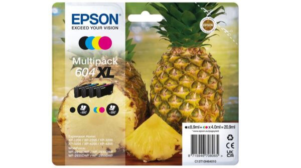 Multipack 4 colori Epson 604XL Ananas C13T10H64010 - Adatto per i modelli: XP-2200 XP-3200 XP-4200 WF-2910DWF WF-2930DWF WF-2950DWF